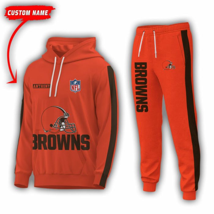 Personalized Name Cleveland Browns NFL Combo Sport 3D Hoodie - Zip Hoodie - Sweatshirt - Tshirt & Jogger