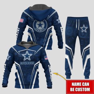 Personalized Name Dallas Cowboys NFL Combo Sport 3D Hoodie - Zip Hoodie - Sweatshirt - Tshirt & Jogger