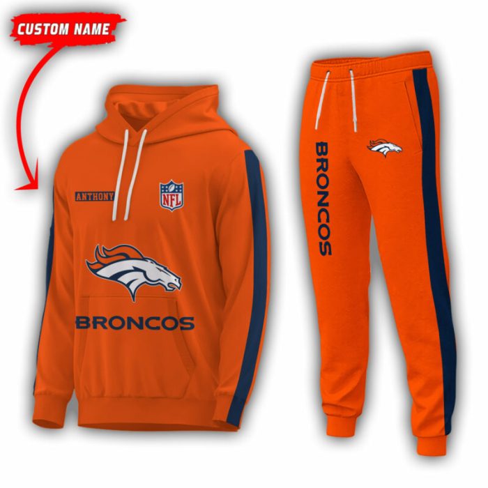 Personalized Name Denver Broncos NFL Combo Sport 3D Hoodie - Zip Hoodie - Sweatshirt - Tshirt & Jogger