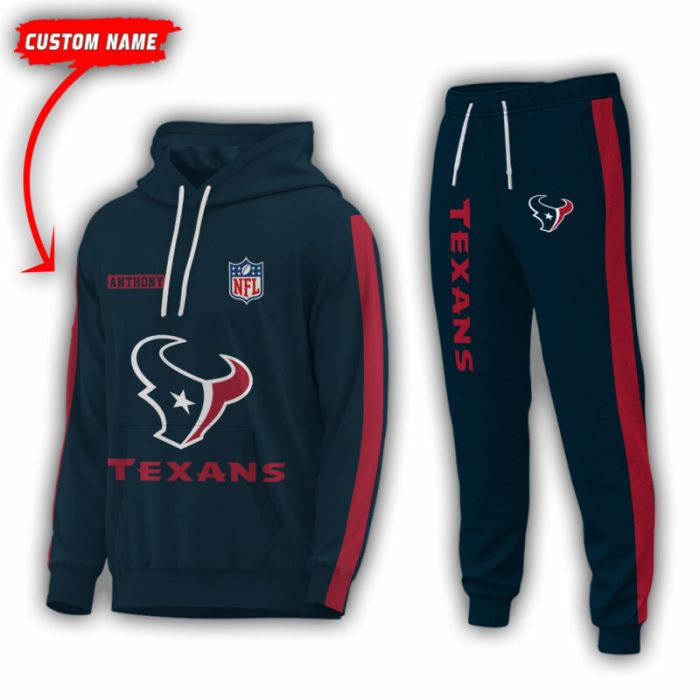 Personalized Name Houston Texans NFL Combo Sport 3D Hoodie - Zip Hoodie - Sweatshirt - Tshirt & Jogger