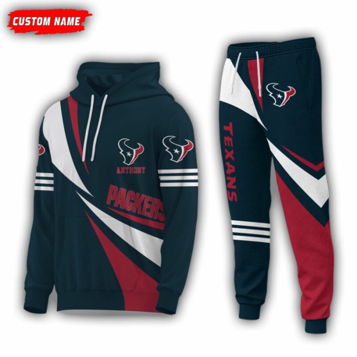 Personalized Name Houston Texans NFL Combo Sport 3D Hoodie - Zip Hoodie - Sweatshirt - Tshirt & Jogger