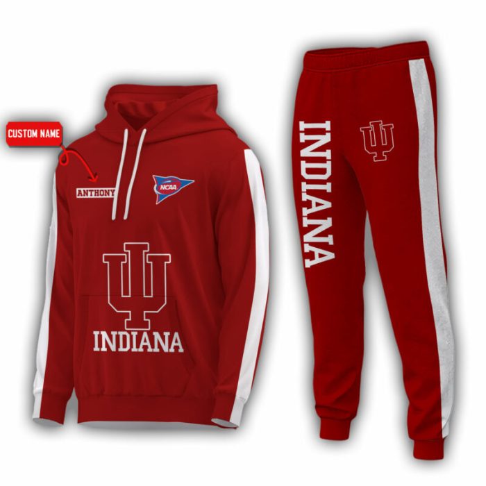 Personalized Name Indiana Hoosiers NCAA Combo Sport 3D Hoodie - Zip Hoodie - Sweatshirt - Tshirt & Jogger