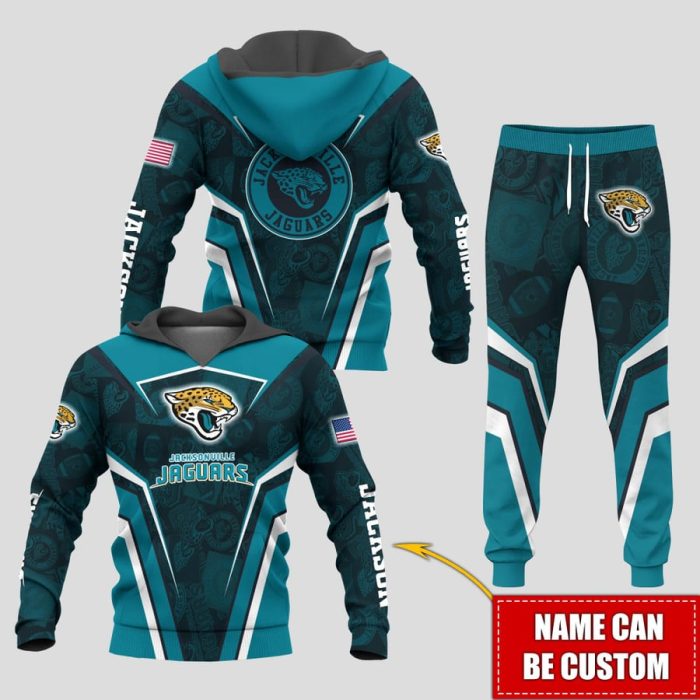 Personalized Name Jacksonville Jaguars NFL Combo Sport 3D Hoodie - Zip Hoodie - Sweatshirt - Tshirt & Jogger