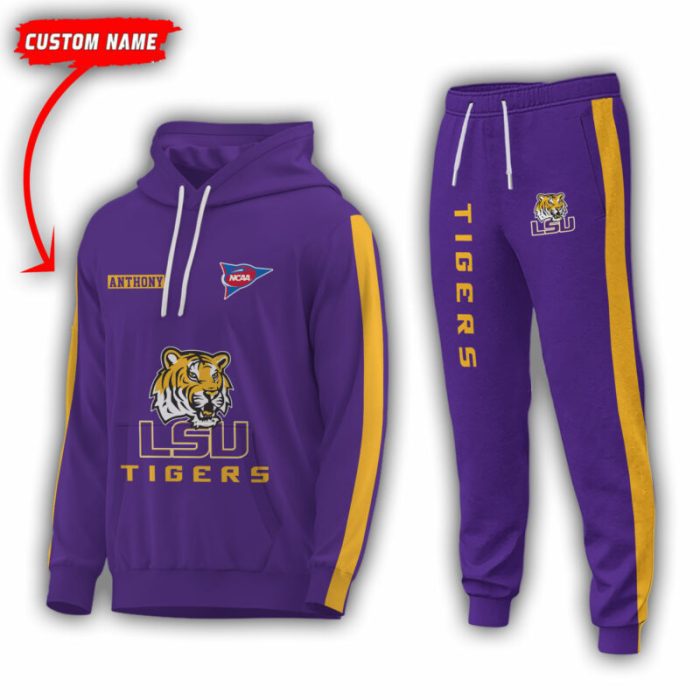 Personalized Name LSU Tigers NCAA Combo Sport 3D Hoodie - Zip Hoodie - Sweatshirt - Tshirt & Jogger