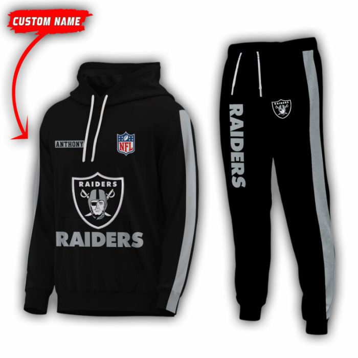 Personalized Name Las Vegas Raiders NFL Combo Sport 3D Hoodie - Zip Hoodie - Sweatshirt - Tshirt & Jogger