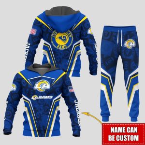 Personalized Name Los Angeles Rams NFL Combo Sport 3D Hoodie - Zip Hoodie - Sweatshirt - Tshirt & Jogger