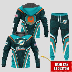 Personalized Name Miami Dolphins NFL Combo Sport 3D Hoodie - Zip Hoodie - Sweatshirt - Tshirt & Jogger