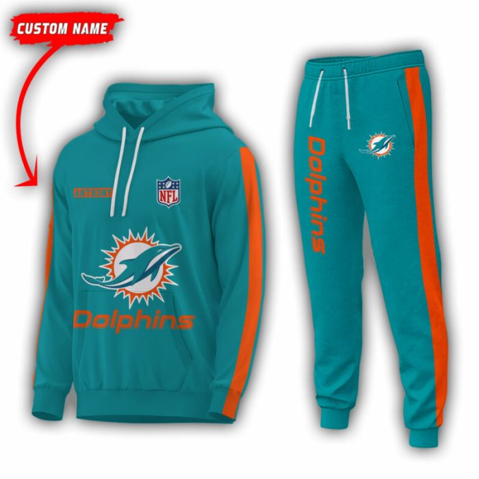 Personalized Name Miami Dolphins NFL Combo Sport 3D Hoodie - Zip Hoodie - Sweatshirt - Tshirt & Jogger