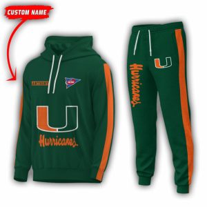 Personalized Name Miami Hurricanes NCAA Combo Sport 3D Hoodie - Zip Hoodie - Sweatshirt - Tshirt & Jogger