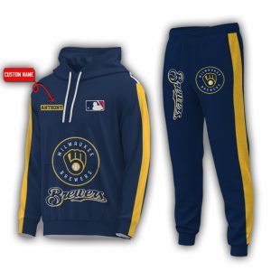 Personalized Name Milwaukee Brewers MLB Combo Sport 3D Hoodie - Zip Hoodie - Sweatshirt - Tshirt & Jogger