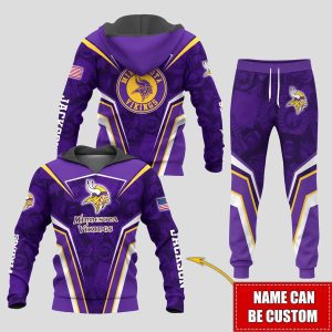 Personalized Name Minnesota Vikings NFL Combo Sport 3D Hoodie - Zip Hoodie - Sweatshirt - Tshirt & Jogger
