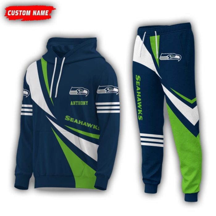 Personalized Name Seattle Seahawks NFL Combo Sport 3D Hoodie - Zip Hoodie - Sweatshirt - Tshirt & Jogger