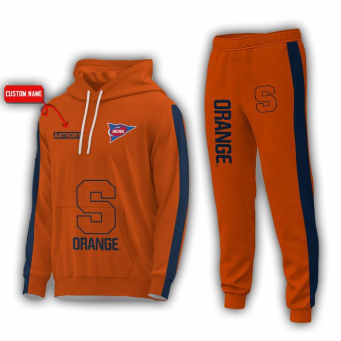 Personalized Name Syracuse Orange NCAA Combo Sport 3D Hoodie - Zip Hoodie - Sweatshirt - Tshirt & Jogger