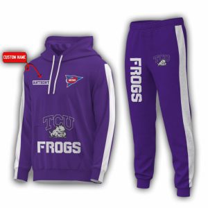 Personalized Name TCU Horned Frogs NCAA Combo Sport 3D Hoodie - Zip Hoodie - Sweatshirt - Tshirt & Jogger