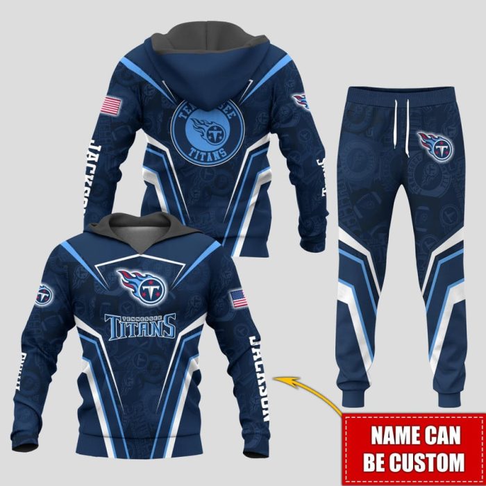 Personalized Name Tennessee Titans NFL Combo Sport 3D Hoodie - Zip Hoodie - Sweatshirt - Tshirt & Jogger