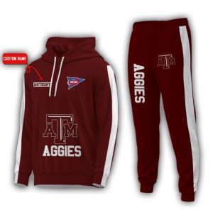 Personalized Name Texas A&M Aggies NCAA Combo Sport 3D Hoodie - Zip Hoodie - Sweatshirt - Tshirt & Jogger