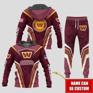 Personalized Name Washington Commanders NFL Combo Sport 3D Hoodie - Zip Hoodie - Sweatshirt - Tshirt & Jogger