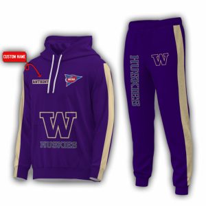 Personalized Name Washington Huskies NCAA Combo Sport 3D Hoodie - Zip Hoodie - Sweatshirt - Tshirt & Jogger