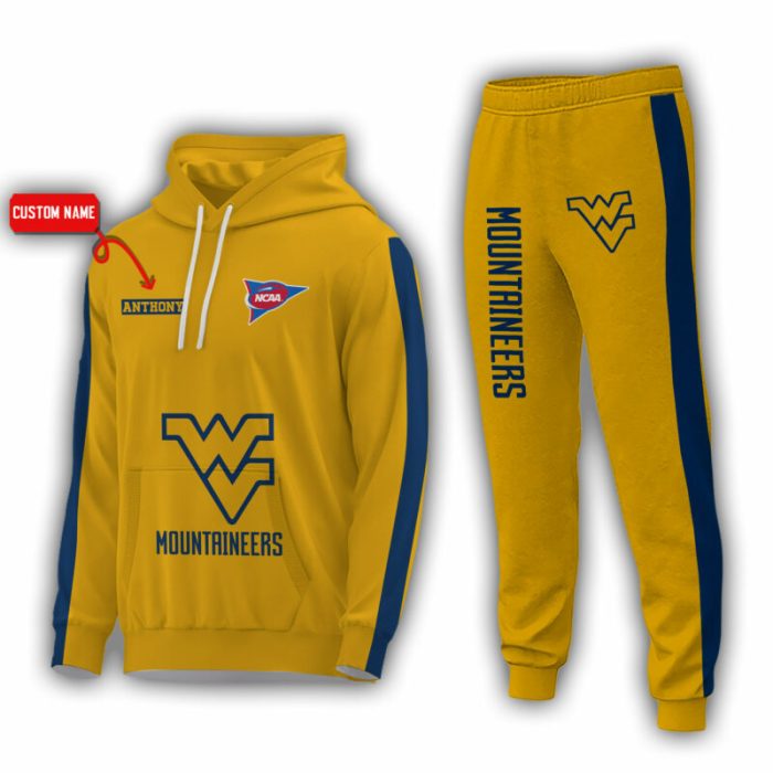 Personalized Name West Virginia Mountaineers NCAA Combo Sport 3D Hoodie - Zip Hoodie - Sweatshirt - Tshirt & Jogger