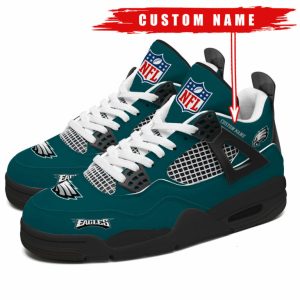 Philadelphia Eagles NFL Premium Jordan 4 Sneaker Personalized Name Shoes JD4759