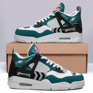 Philadelphia Eagles NFL Premium Jordan 4 Sneaker Personalized Name Shoes JD4760