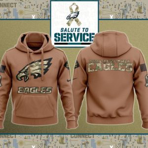 Philadelphia Eagles NFL Salute To Service 2023 Veteran New Logo 3D Hoodie HSL1090