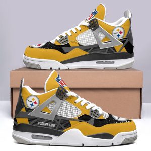 Pittsburgh Steelers NFL Premium Jordan 4 Sneaker Personalized Name Shoes JD4606