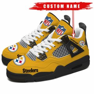 Pittsburgh Steelers NFL Premium Jordan 4 Sneaker Personalized Name Shoes JD4761