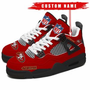 San Francisco 49ers NFL Premium Jordan 4 Sneaker Personalized Name Shoes JD4763