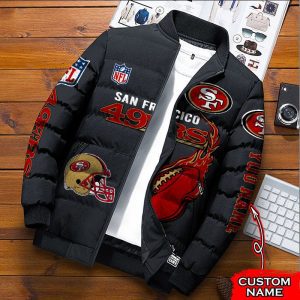 San Francisco 49ers NFL Premium Puffer Down Jacket Personalized Name