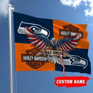 Seattle Seahawks NFL Harley Davidson Fly Flag Outdoor Flag FI496