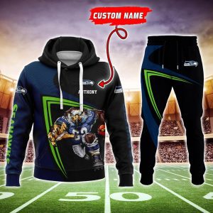 Seattle Seahawks NFL Mascot Premium Sport 3D Hoodie & Jogger Personalized Name CHJ1388