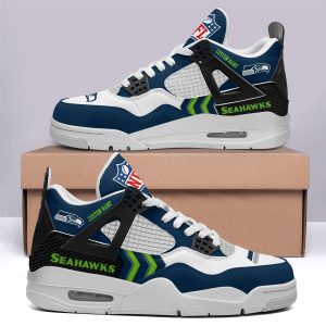 Seattle Seahawks NFL Premium Jordan 4 Sneaker Personalized Name Shoes JD4766