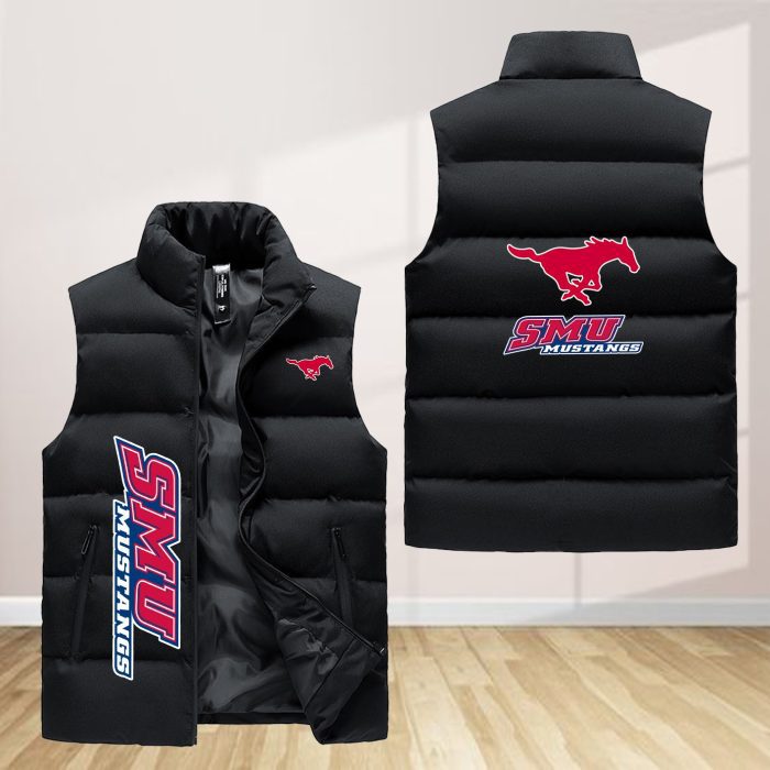 Smu Mustangs Sleeveless Down Jacket Sleeveless Vest