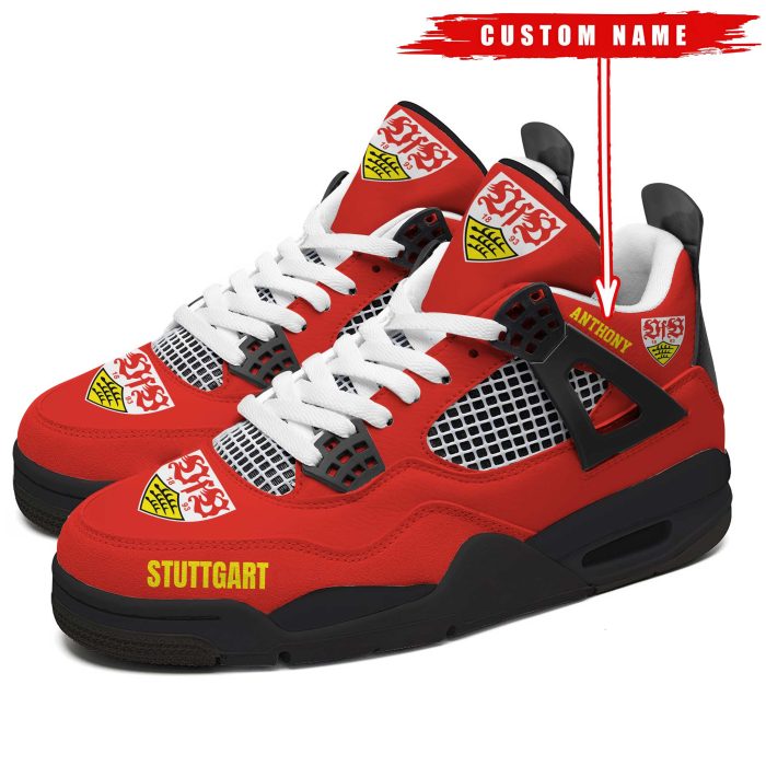 Stuttgart Bundesliga Premium Sneaker Jordan 4 Personalized Name Shoes JD4705