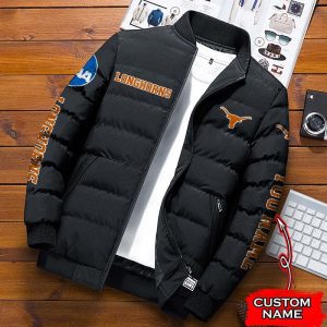 Texas Longhorns NCAA Premium Puffer Down Jacket Personalized Name