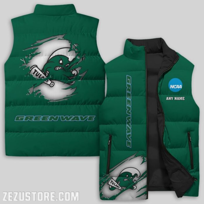 Tulane Green Wave NCAA Sleeveless Down Jacket Sleeveless Vest