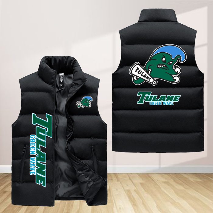 Tulane Green Wave Sleeveless Down Jacket Sleeveless Vest