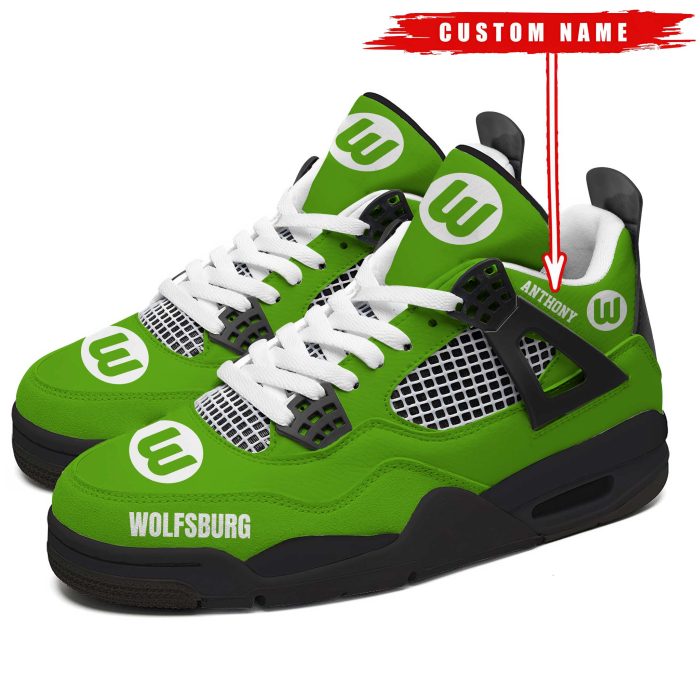 VfL Wolfsburg Bundesliga Premium Sneaker Jordan 4 Personalized Name Shoes JD4707