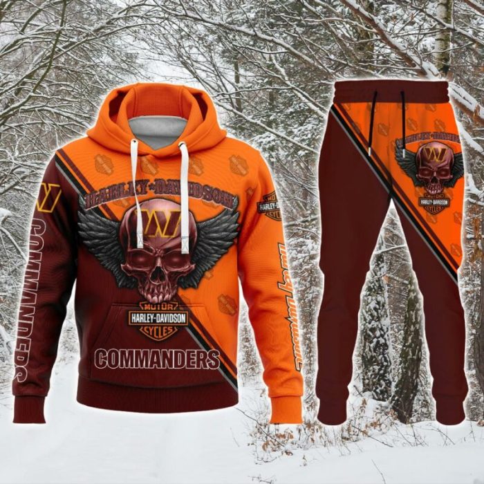 Washington Commanders NFL Harley Davidson Premium Sport 3D Hoodie & Jogger Personalized Name CHJ1184