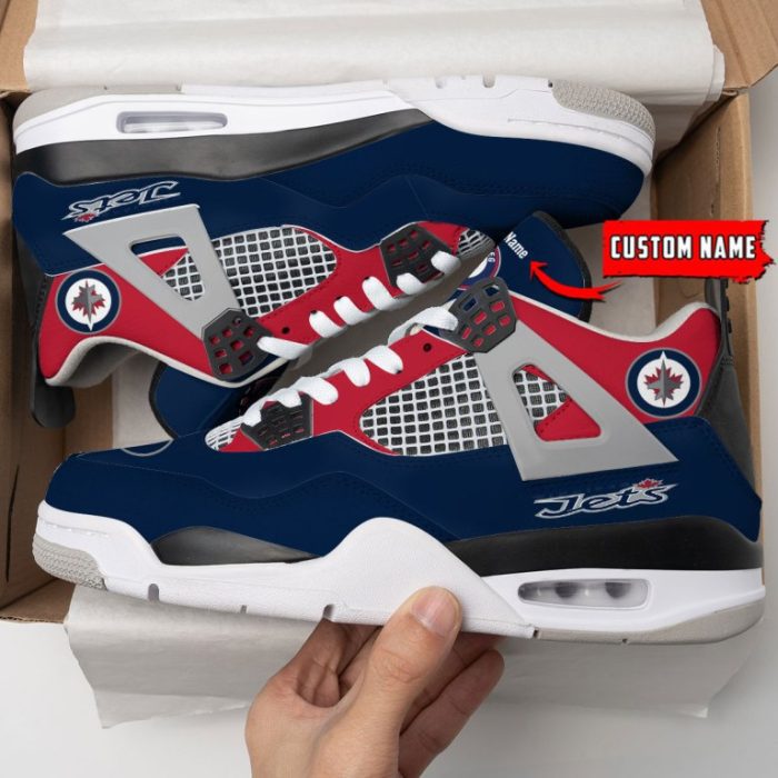 Winnipeg Jets NHL Premium Jordan 4 Sneaker Personalized Name Shoes JD4674