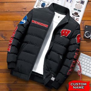 Wisconsin Badgers NCAA Premium Puffer Down Jacket Personalized Name