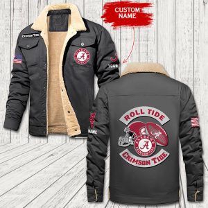Alabama Crimson Tide New NCAA Custom Name Personalized Fleece Cargo Jacket Winter Jacket FCJ1195