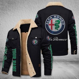 Alfa Romeo Cars Logo Personalized Fleece Cargo Jacket Winter Jacket FCJ1001