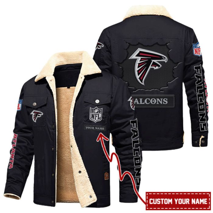 Atlanta Falcons NFL Custom Name Premium Fleece Cargo Jacket Winter Jacket FCJ1256