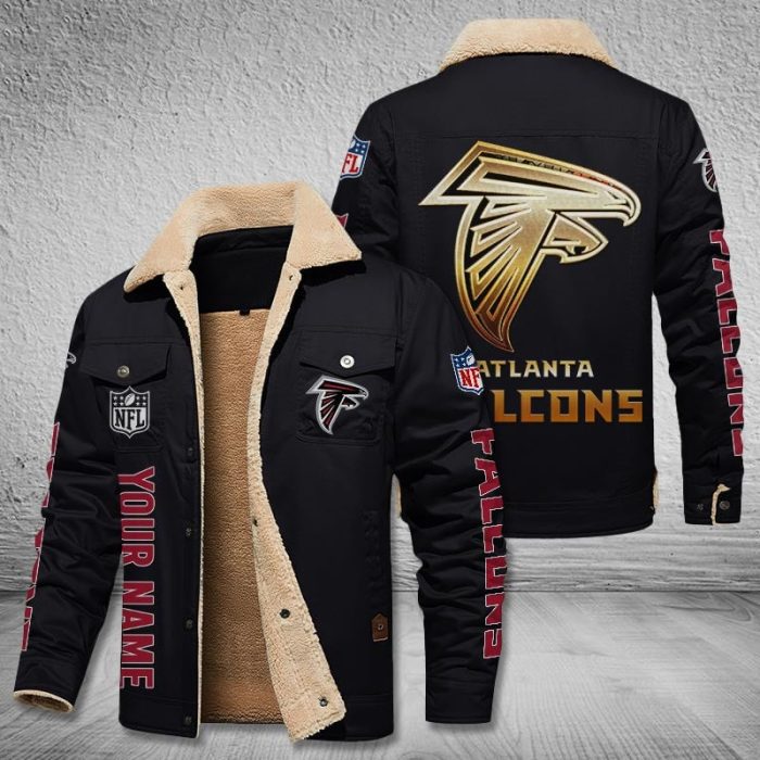 Atlanta Falcons NFL Style Personalized Fleece Cargo Jacket Winter Jacket FCJ1480