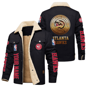 Atlanta Hawks NBA Style Personalized Fleece Cargo Jacket Winter Jacket FCJ1125