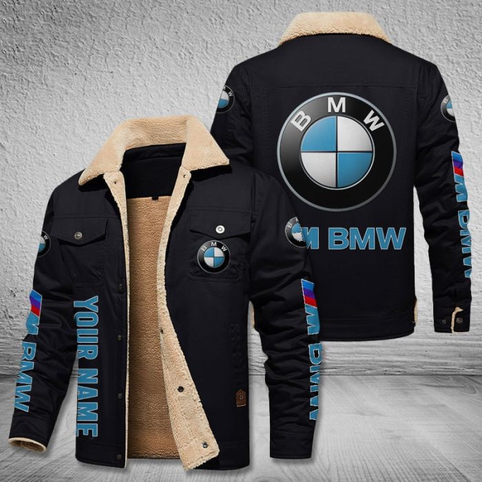 BMW M Cars Logo Personalized Fleece Cargo Jacket Winter Jacket FCJ1004