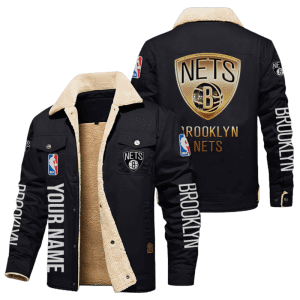 Brooklyn Nets NBA Style Personalized Fleece Cargo Jacket Winter Jacket FCJ1127