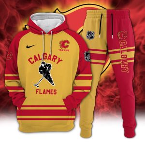 Calgary Flames Combo Hoodie Long Pants Set Edition 3D CHJ1604